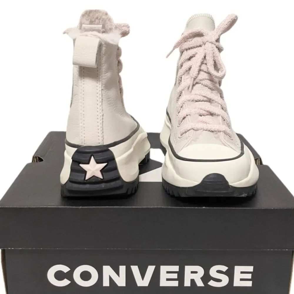 NIB CONVERSE Run Star Hike Hi Cozy Club Leather Sneakers 4.5 - Picture 3 of 9